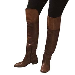 Lavorazione Artigiana - OTK Over the Knee Brown Leather Boots - Size 9